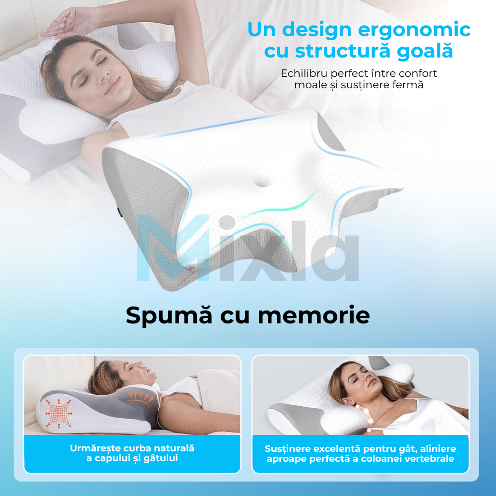 Perna Fluture Ortopedica Cervicala din Spuma cu Memorie
