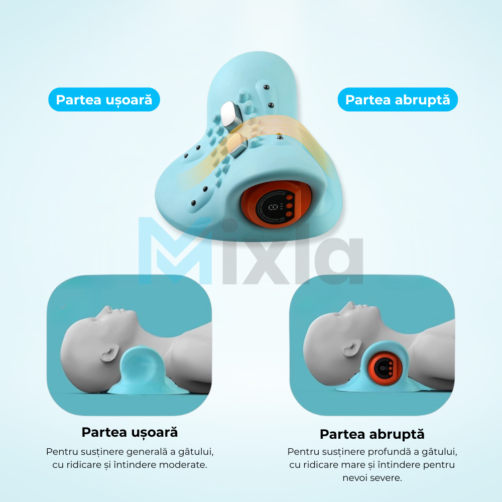 Perna de Masaj Cervical 4 in 1 cu Intindere, Caldura si EMS
