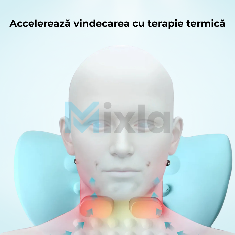 Perna de Masaj Cervical 4 in 1 cu Intindere, Caldura si EMS
