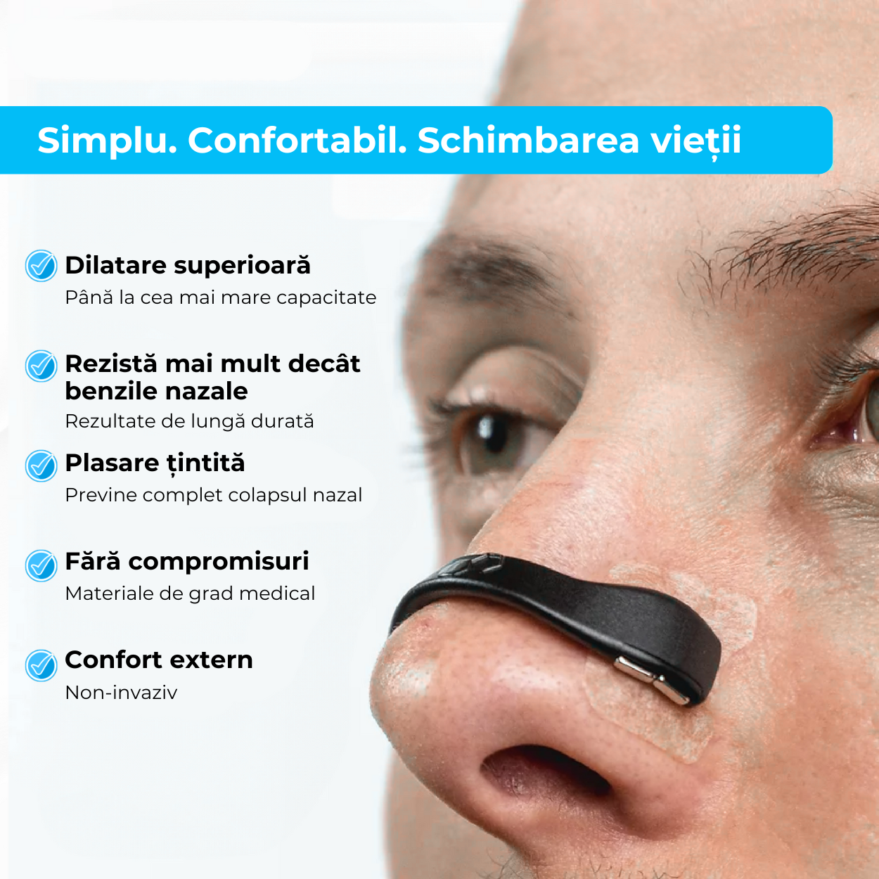 Banda Nazală Magnetică Anti Sforăit